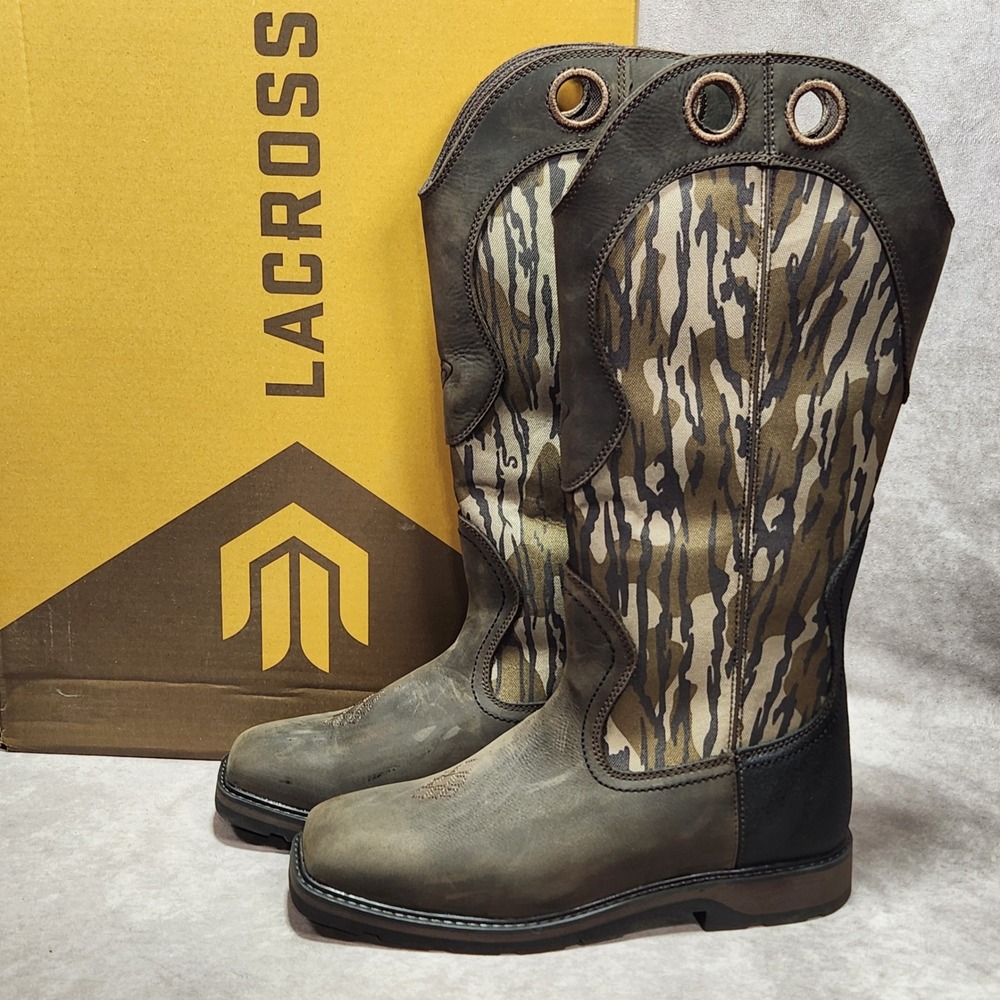 Lacrosse Snake Country 17 Snake Boot Mossy Oak Bottomland Mens 12 Wide 521174